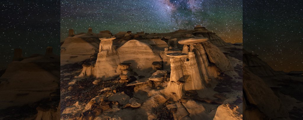 Eroded hoodoos in the Bisti Badlands of New Mexico