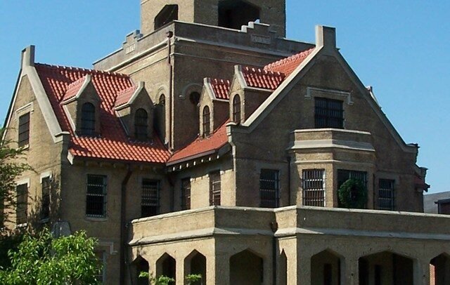 Gothic-style Beauregard Parish Jail in DeRidder, Louisiana