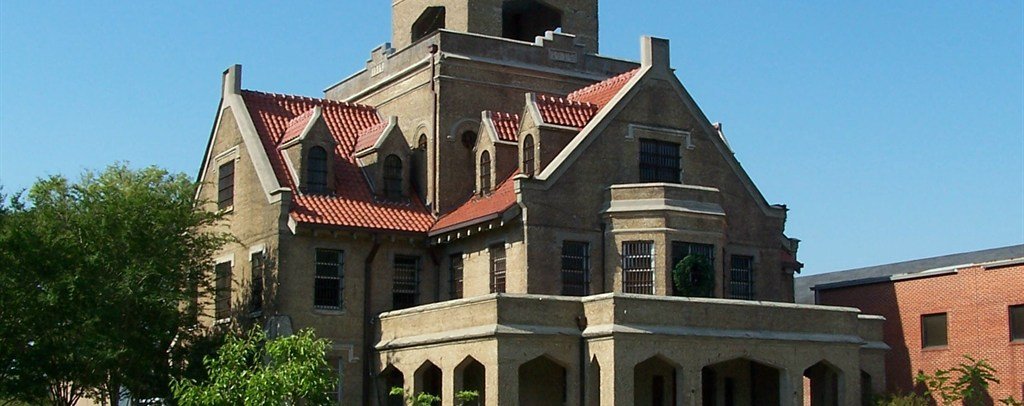 Gothic-style Beauregard Parish Jail in DeRidder, Louisiana