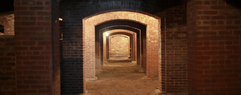 Underground brick arches in the Indianapolis City Market Catacombs