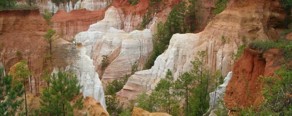 Colorful eroded walls at Providence Canyon State Park