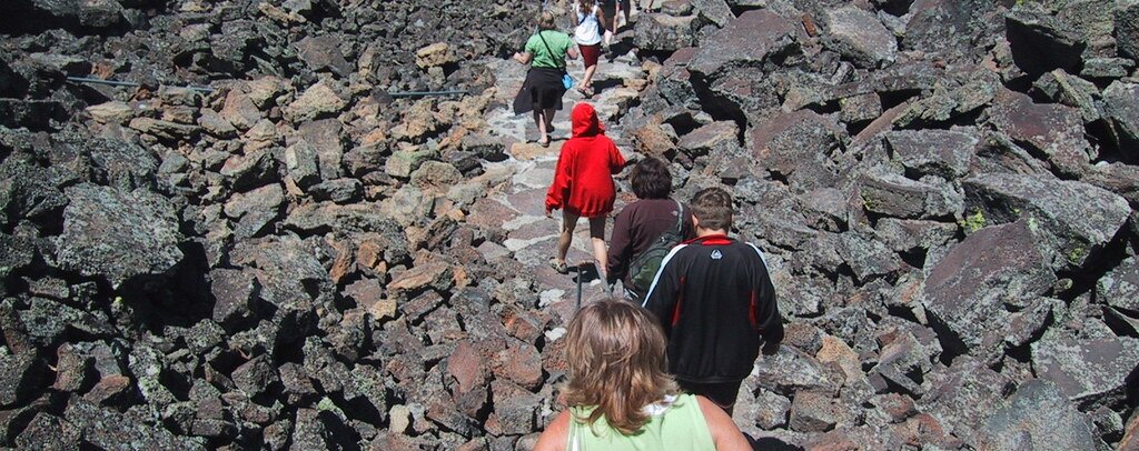 Rocky entrance area at the Shoshone Ice Caves in Idaho